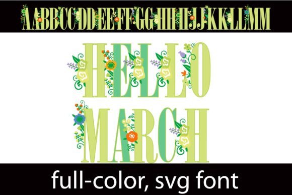 Green Grind: A Serif Font with Floral Color Personality