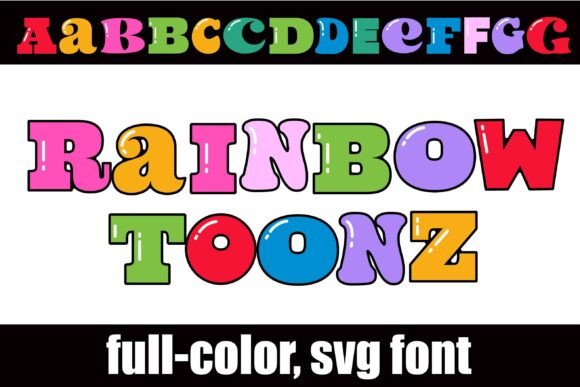 Rainbow Toonz: A Retro Serif Font Bursting with Color